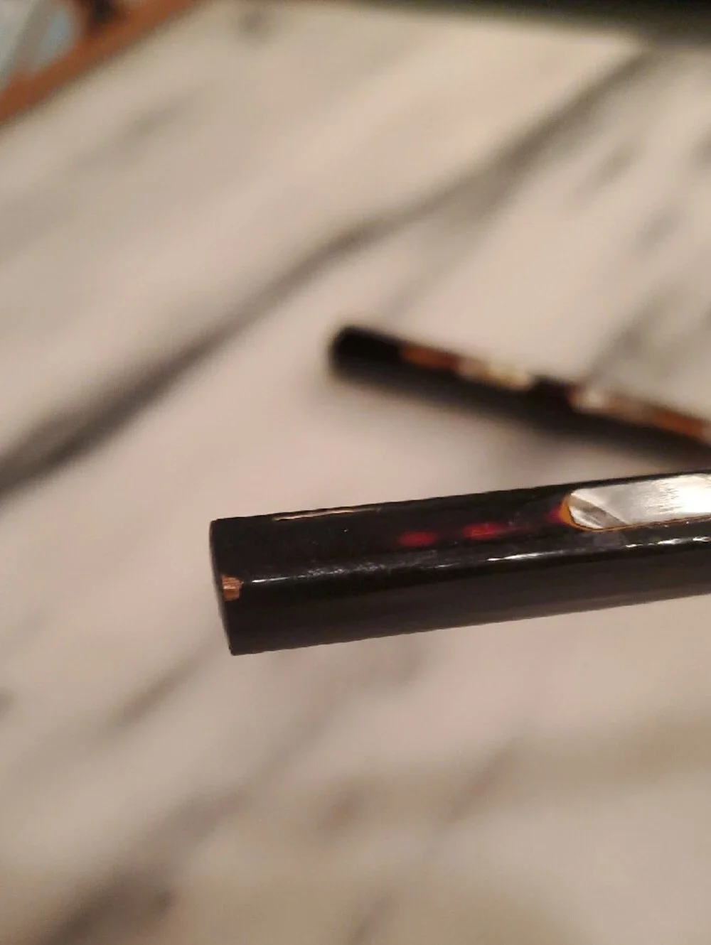 Japanese Black Lacquered Mother Of Pearl/Abalone Chopsticks